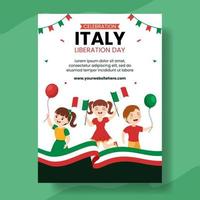 Italien befrielse dag vertikal affisch tecknad serie hand dragen mallar bakgrund illustration vektor