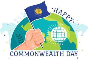 Commonwealth von Nationen Tag auf 24 kann Illustration mit hilft leiten Aktivitäten durch Gemeinwesen Organisationen im eben Hand gezeichnet Vorlagen vektor