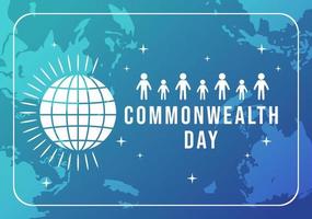 Commonwealth von Nationen Tag auf 24 kann Illustration mit hilft leiten Aktivitäten durch Gemeinwesen Organisationen im eben Hand gezeichnet Vorlagen vektor