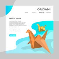 Flacher Origami-Tier-Vogel mit moderner unbedeutender Hintergrund-Vektor-Illustration vektor