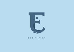 elefant e monogram, vektor logotyp