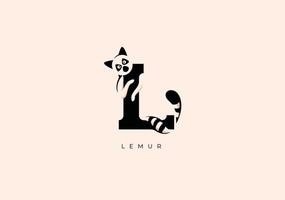 lemur l monogram, vektor logotyp