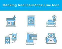 Bankwesen und Schutz Vektor Symbol einstellen