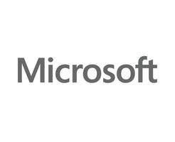 Microsoft programvara logotyp varumärke symbol namn grå design vektor illustration