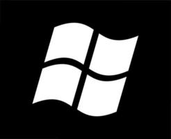 fönster varumärke symbol logotyp vit design Microsoft programvara vektor illustration med svart bakgrund