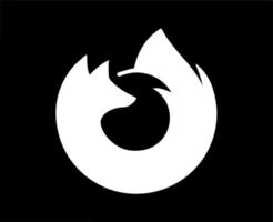 mozilla Feuerfuchs Logo Browser Marke Symbol Weiß Design Software Illustration Vektor mit schwarz Hintergrund
