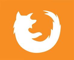 mozilla Firefox varumärke browser logotyp symbol vit design programvara illustration vektor med orange bakgrund