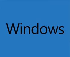 fönster symbol varumärke logotyp namn svart design Microsoft programvara vektor illustration med blå bakgrund