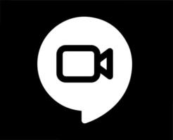 Google Treffen Logo Symbol Weiß Design Vektor Illustration mit schwarz Hintergrund