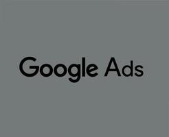 Google annonser logotyp symbol namn svart design vektor illustration med grå bakgrund