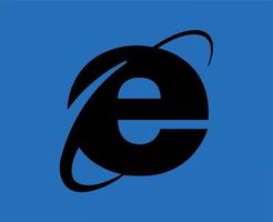 Internet Forscher Browser Marke Logo Symbol schwarz Design Software Vektor Illustration mit Blau Hintergrund