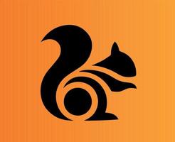 uc Browser Logo Marke Symbol schwarz Design Alibaba Software Vektor Illustration mit Orange Hintergrund