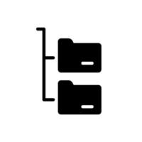 Ordnerdiagrammstruktursymbole zum Organisieren und Gruppieren der Reihenfolge der Datenspeicherung vektor