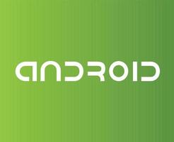 Android Betriebs System Symbol Logo Software Telefon Symbol Name Weiß Design Handy, Mobiltelefon Vektor Illustration mit Grün Hintergrund