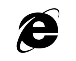 internet explorer browser varumärke logotyp symbol svart design programvara vektor illustration