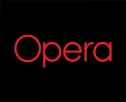 Oper Browser Symbol Marke Logo Name rot Design Software Illustration Vektor mit schwarz Hintergrund