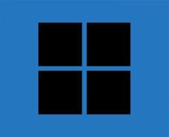 Fenster Marke Logo Symbol schwarz Design Microsoft Software Vektor Illustration mit Blau Hintergrund