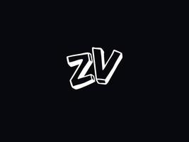 monogram zv logotyp ikon, första zv logotyp brev design vektor