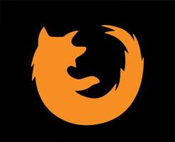 mozilla Firefox varumärke browser logotyp symbol orange design programvara illustration vektor med svart bakgrund
