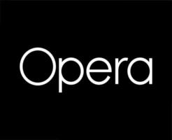 Oper Browser Symbol Marke Logo Name Weiß Design Software Illustration Vektor mit schwarz Hintergrund