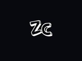 monogram zc logotyp ikon, första zc logotyp brev design vektor