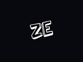 monogram ze logotyp ikon, första ze logotyp brev design vektor