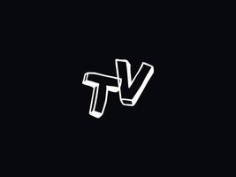 färgrik TV logotyp ikon, minimalistisk TV logotyp brev design vektor