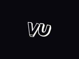 einfacher Vu-Logo-Buchstabe, Kapital-Vu-Luxus-Logo-Symbolvektor vektor