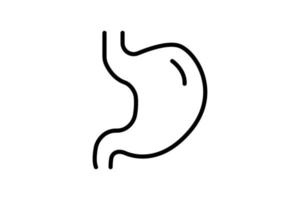 Bauch Symbol Illustration. Symbol verbunden zu intern Organ. Linie Symbol Stil. einfach Vektor Design editierbar