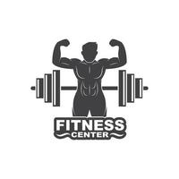 Bodybuilder Fitness Fitnessstudio Symbol Logo Abzeichen Vektor Illustration