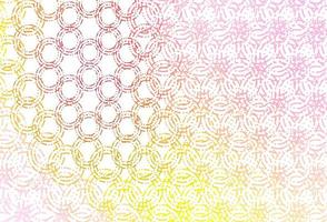 ljusrosa, gul vektorbakgrund med bubblor. vektor