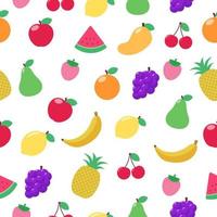 frukt vektor sömlös mönster med en färgrik design