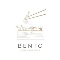 japanisch Bento Mittagessen Box einfach Vektor Illustration Logo