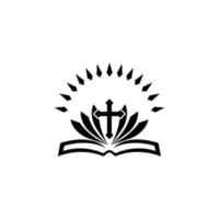 heilig Bibel Buch Symbol Vektor Illustration Vorlage Design. Christian Religion Symbol.