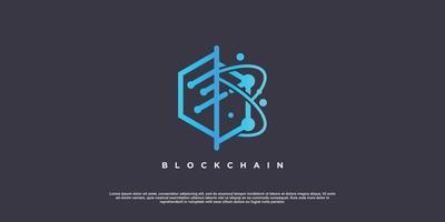 Blockchain Logo Design mit kreativ einzigartig Konzept vektor