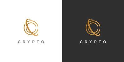 crypto logotyp design med kreativ brev c aning vektor