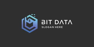 Daten Logo Design mit Brief b Konzept Idee vektor