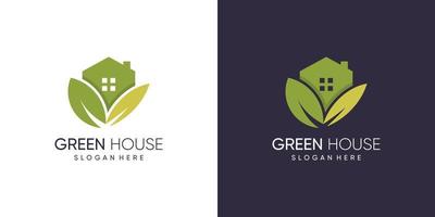 Grün Haus Logo Design mit modern abstrakt Konzept Idee vektor