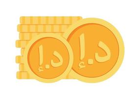 uae dirham mynt pengar valuta ikon ClipArt för företag och finansiera i animerad element vektor illustration