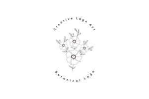 botanisch Kunst Logo. Blume, Boho Logo Design vektor