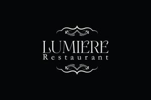 lumiere,rstaurent logotyp, mat logotyp design vektor