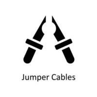 Jumper Kabel Vektor solide Symbole. einfach Lager Illustration Lager