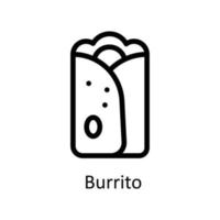 Burrito Vektor Gliederung Symbole. einfach Lager Illustration Lager