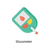 Glukometer Vektor eben Symbole. einfach Lager Illustration Lager