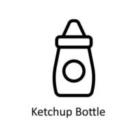 Ketchup Flasche Vektor Gliederung Symbole. einfach Lager Illustration Lager