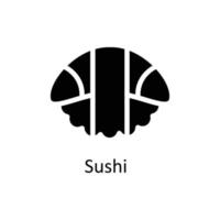 Sushi Vektor solide Symbole. einfach Lager Illustration Lager