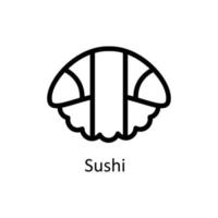 Sushi Vektor Gliederung Symbole. einfach Lager Illustration Lager