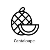 Cantaloup-Melone Vektor Gliederung Symbole. einfach Lager Illustration Lager