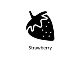 jordgubb vektor fast ikoner. enkel stock illustration stock