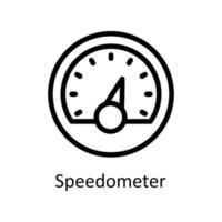 Tachometer Vektor Gliederung Symbole. einfach Lager Illustration Lager